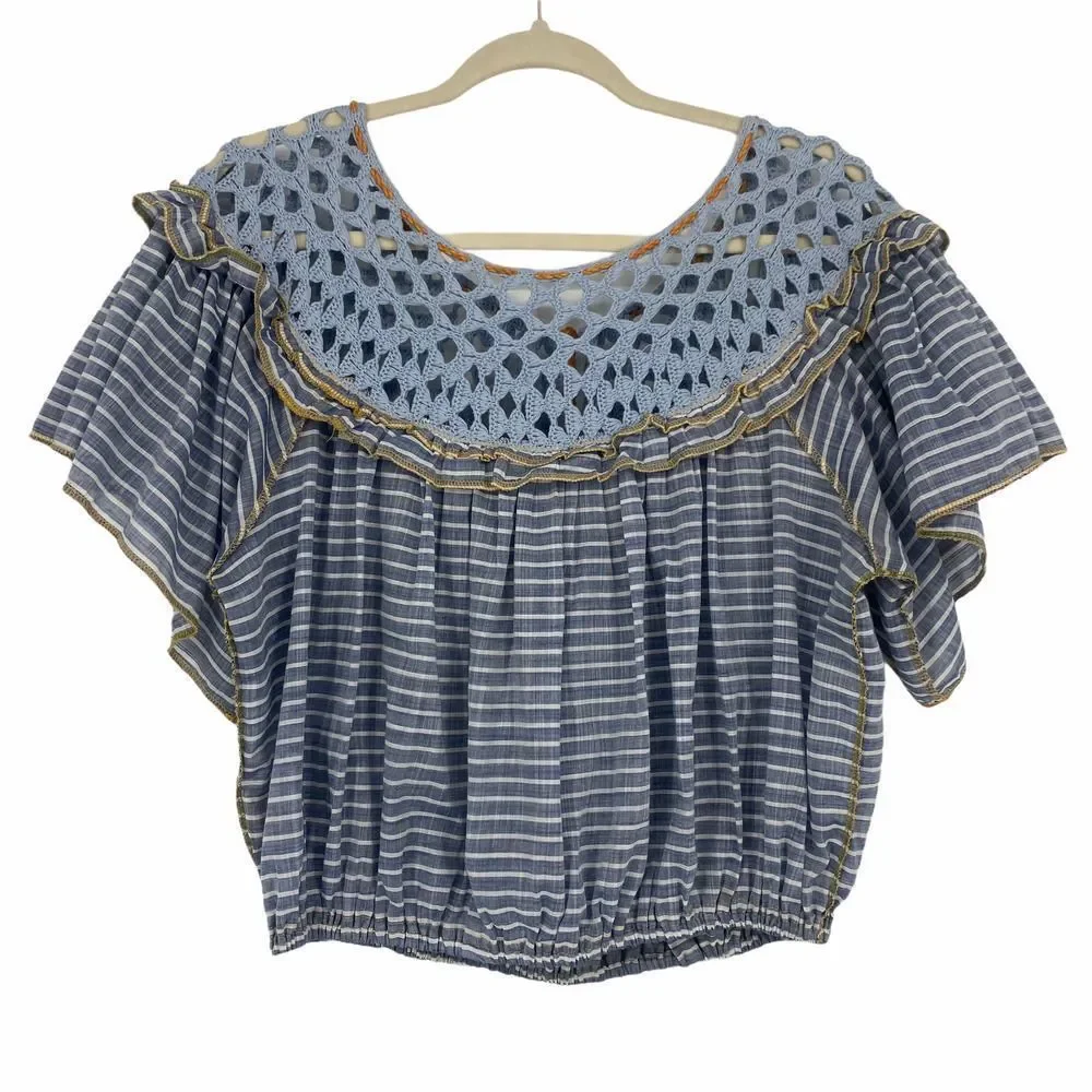 OPEN TO OFFERS! Free People Blue Striped Women's Top - Picture 6 of 11